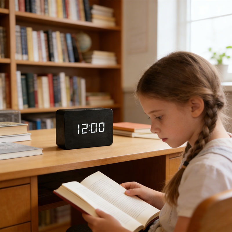 Modern Wooden LED Digital Desk Clock