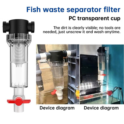 Aquarium Fish Toilet Waste Separator | High Flow Pre-Filter Sediment Collector