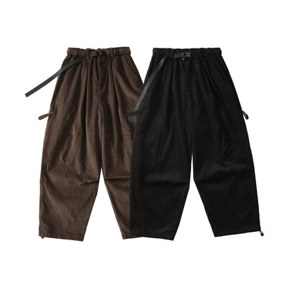 Men's Corduroy Multi-Pocket Loose Straight Casual Work Pants