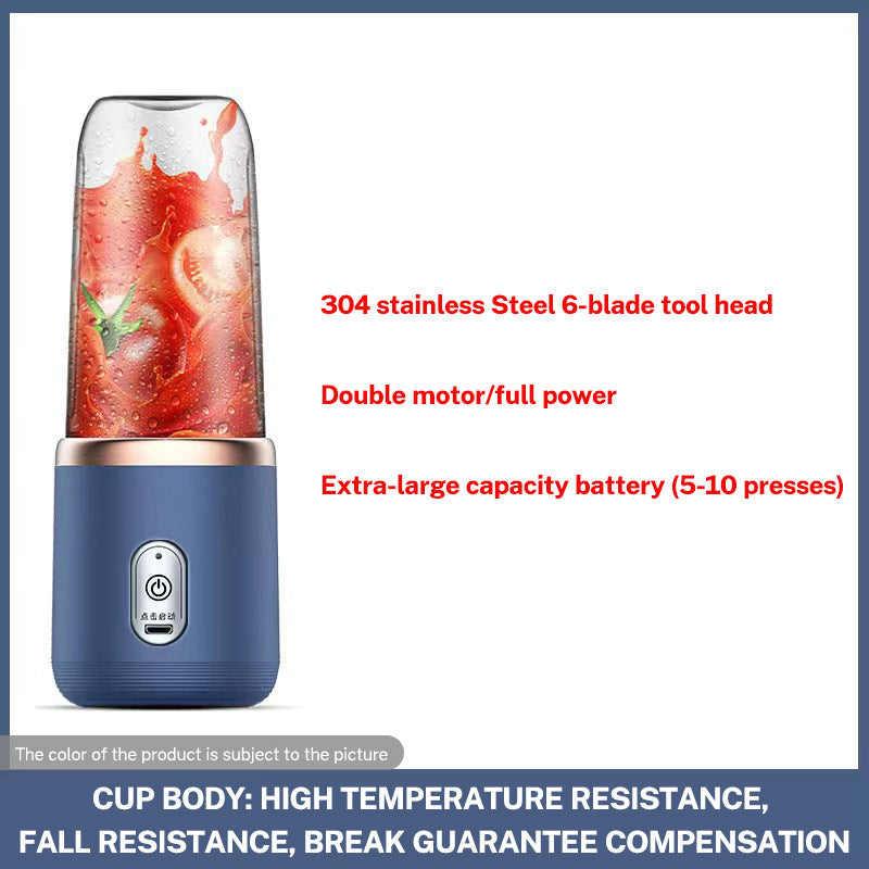 Portable 6-Blade Rechargeable Electric Juicer and Smoothie Blender Cup