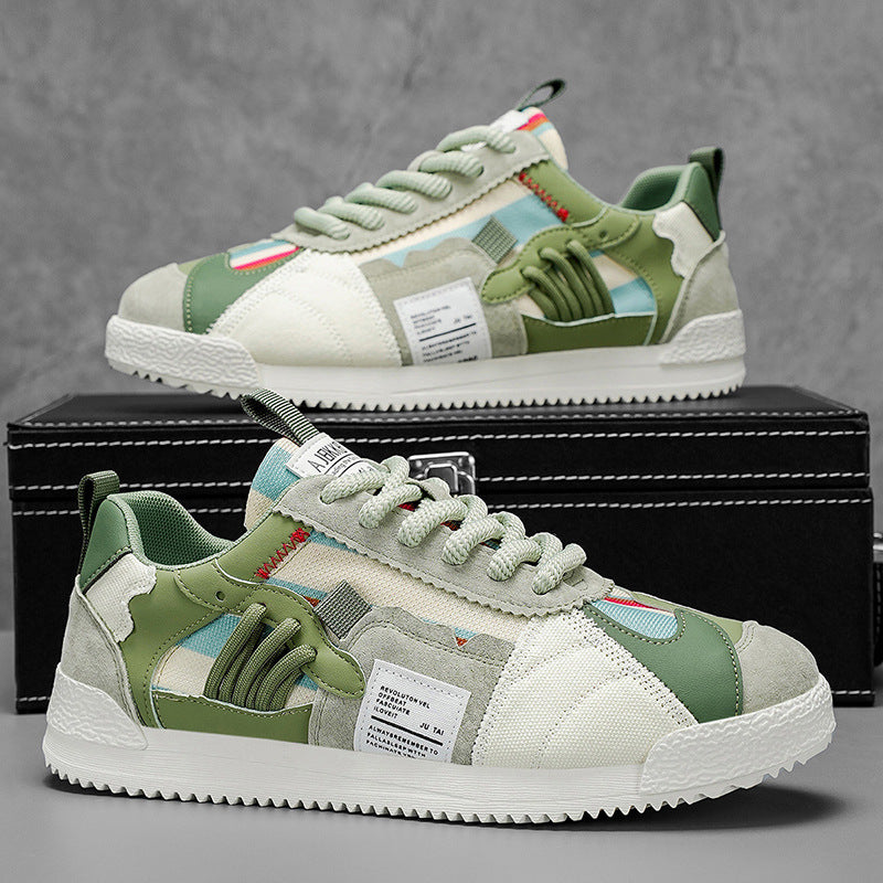 Men's Multi-Dopamine Color Block Sneakers - Mesh Breathable Fashion Casual Sports Shoes