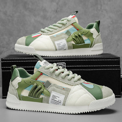 Men's Multi-Dopamine Color Block Sneakers - Mesh Breathable Fashion Casual Sports Shoes