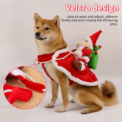 Funny Santa Riding Dog Costume - Festive Holiday Pet Outfit