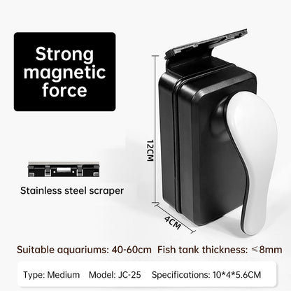 Professional Magnetic Glass Cleaner with Stainless Steel Scraper for Fish Tanks