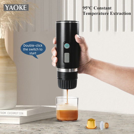 Portable Electric Espresso Maker - Fully Automatic Handheld Coffee Machine for Capsules & Ground Powder