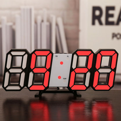3D LED Digital Alarm Clock - Modern Wall & Desk Clock with Colorful Display