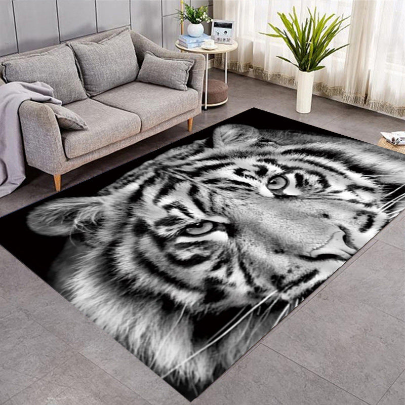 Luxury 3D Realistic Tiger Print Carpet – Large Three-Dimensional Animal Pattern Area Rug for Living Room