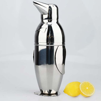 Professional Stainless Steel Penguin Cocktail Shaker - Cute Penguin Cup Drink Mixing Bottle
