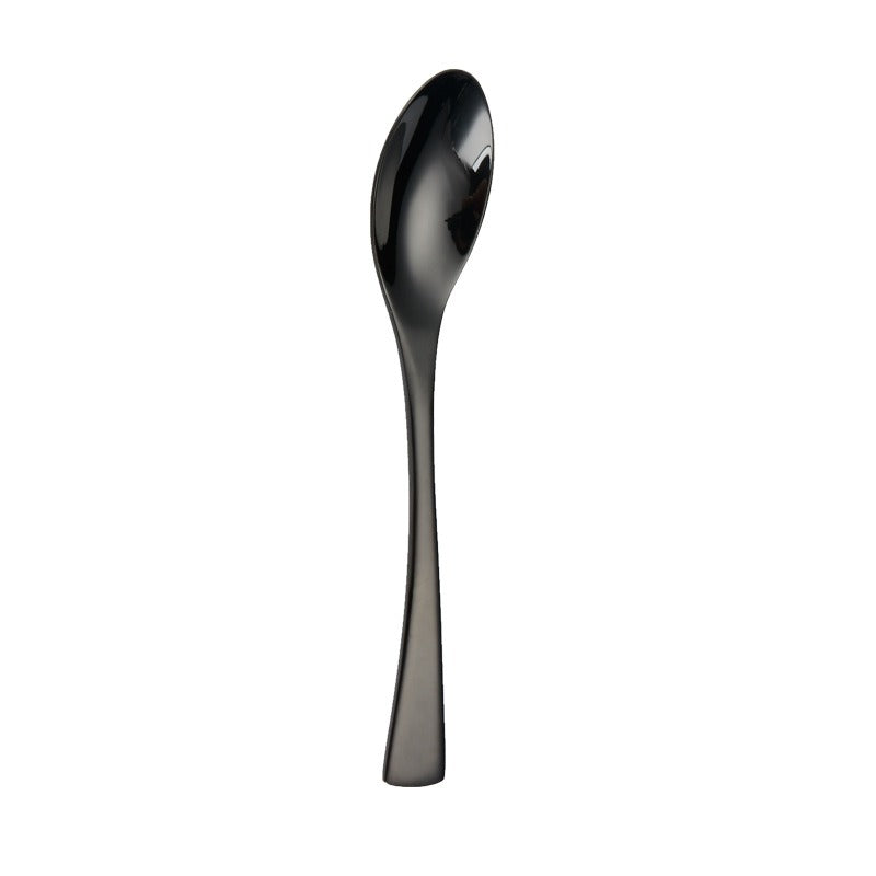 Luxury Titanium Black Stainless Steel Cutlery Set - Modern Western Knife, Fork, and Spoon Set