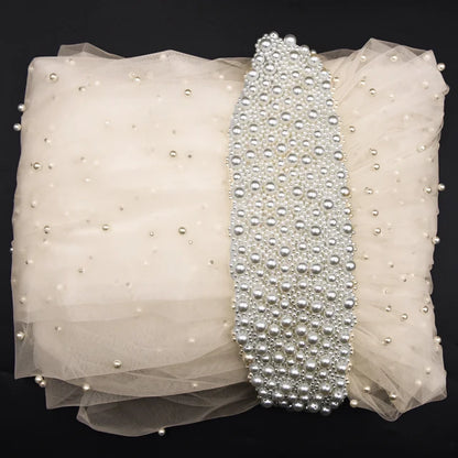 Royal Cathedral Length Wedding Veil with Pearl Beaded Headband / Extra Long Bridal Veil with Comb Hair Accessories
