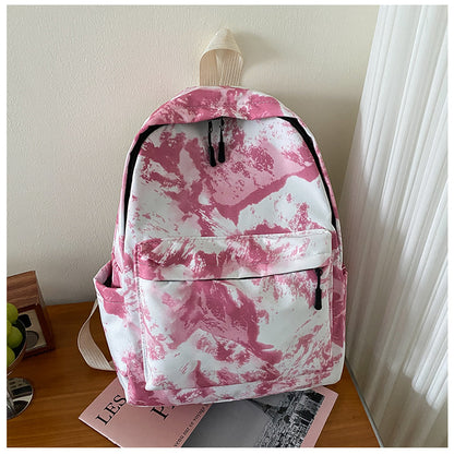 Women's Trendy Abstract Oil Painting Canvas Backpack - Casual Student & Travel Bag