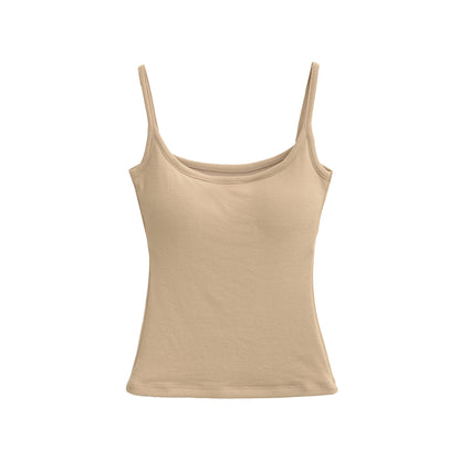 Women's Basic Cotton Blend Tank Top Camisole Sling Vest