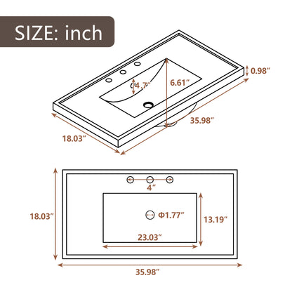 Modern Wall-Mounted Single Basin Vanity with 3-Faucet Holes