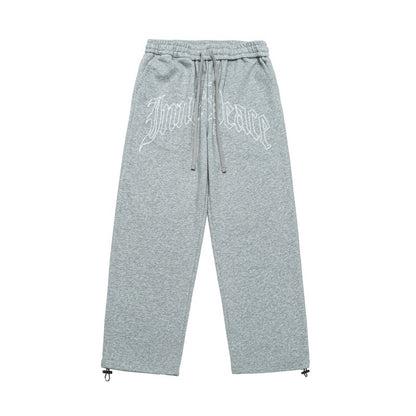 Unisex Loose Fit Sweatpants with Drawstring and Large Letter Print