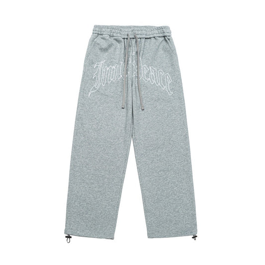 Unisex Loose Fit Sweatpants with Drawstring and Large Letter Print