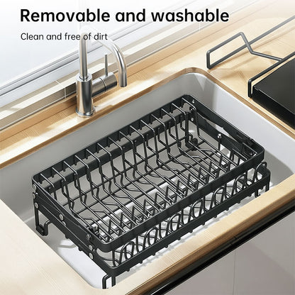 Foldable 2-Layer Kitchen Dish Rack | Large Capacity Countertop Drying Shelf