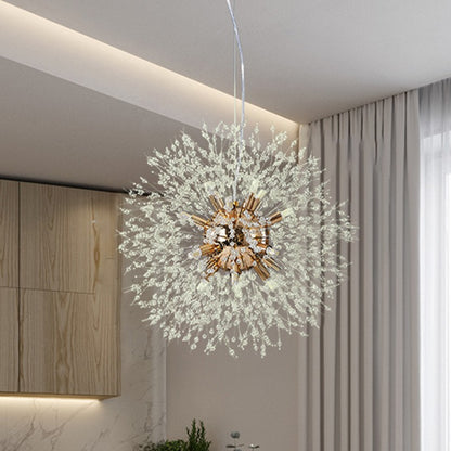 Modern Nordic Dandelion Chandelier - Luxury Crystal Fireworks Pendant Light for Bedroom & Living Room
