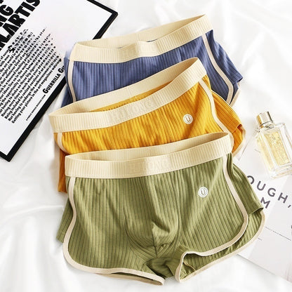Women's Ribbed Cotton Mid-Waist Safety Shorts / Boxer Underwear