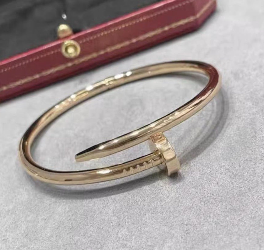 Unisex Fashion Nail Cuff Bracelet in Silver Tone