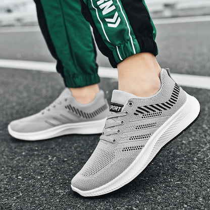 Men's Flyknit Sports Running Shoes - Soft Sole Comfortable Casual Sneakers