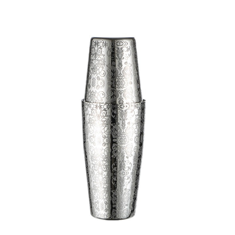 Premium 304 Stainless Steel Etched Boston Cocktail Shaker Set