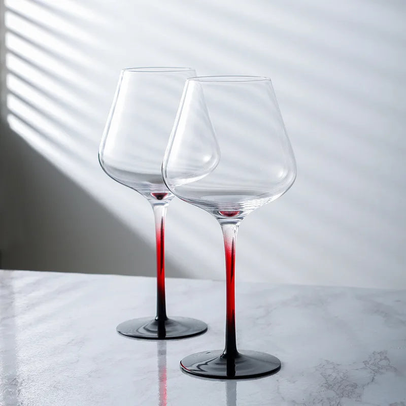 Luxury Lead-Free Crystal Wine Glass - Creative Colorful Stem Goblet Set