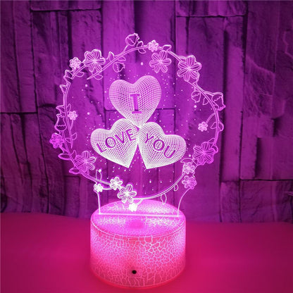 Romantic 3D Heart "I LOVE YOU" LED Lamp – Multi-Color Touch Sensor Night Light for Anniversary & Valentine's Gift