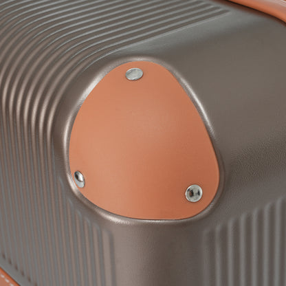 3-Piece Hardshell ABS Suitcase Set with Double Spinner Wheels & TSA Lock - Copper