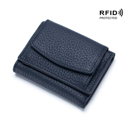 Women's Japanese Style Genuine Leather RFID Protected Mini Coin Wallet (Short)