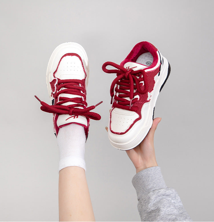 Women's Love Heart Dopamine Sneakers - Thick Soled Comfortable Fashion Shoes