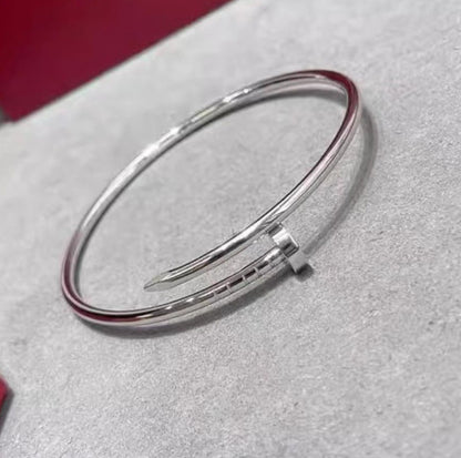 Unisex Fashion Nail Cuff Bracelet in Silver Tone