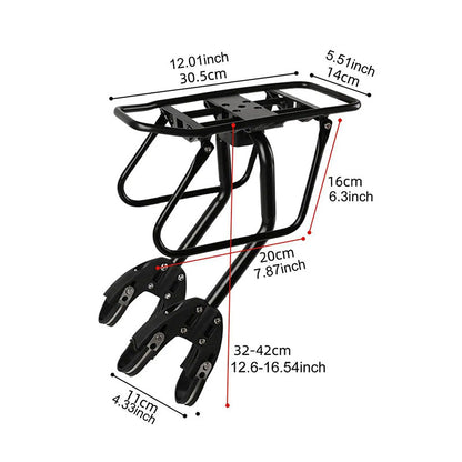 Universal Aluminum Alloy Rear Bike Rack | Heavy Duty Cargo Carrier