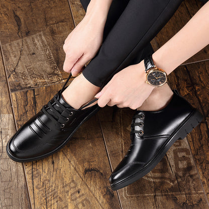 Men's Business Dress Shoes - British Style Breathable Casual Leather Shoes