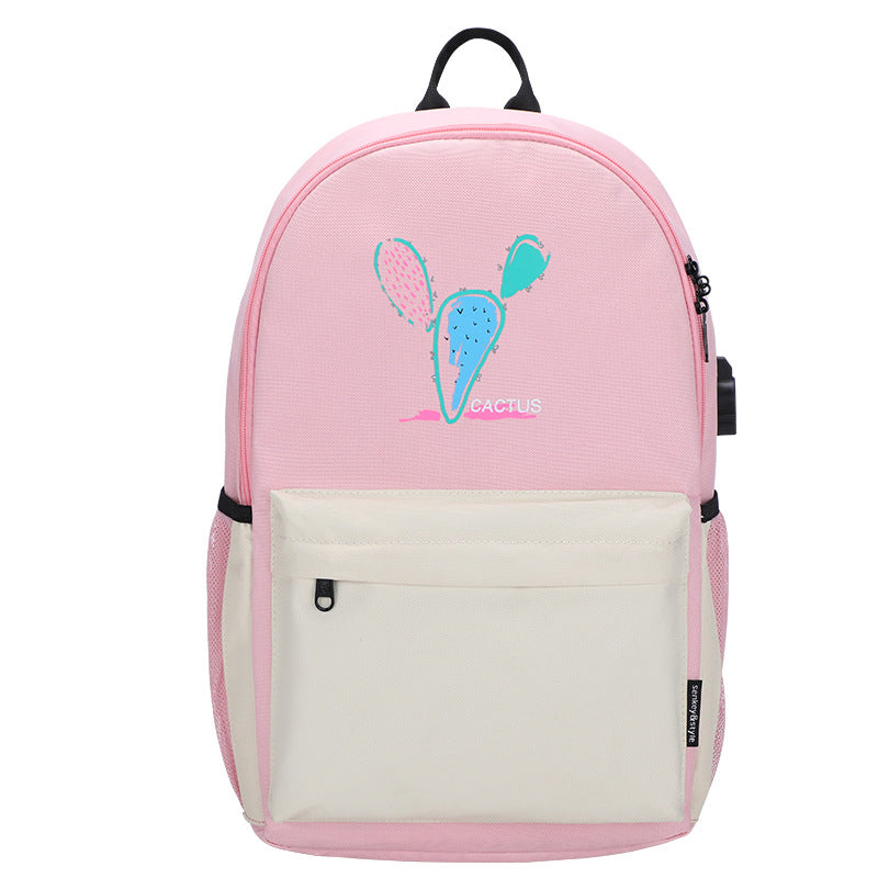 Cute Bear Cartoon Backpack - Small, Fresh Oxford Cloth School Bag for Students & Girls
