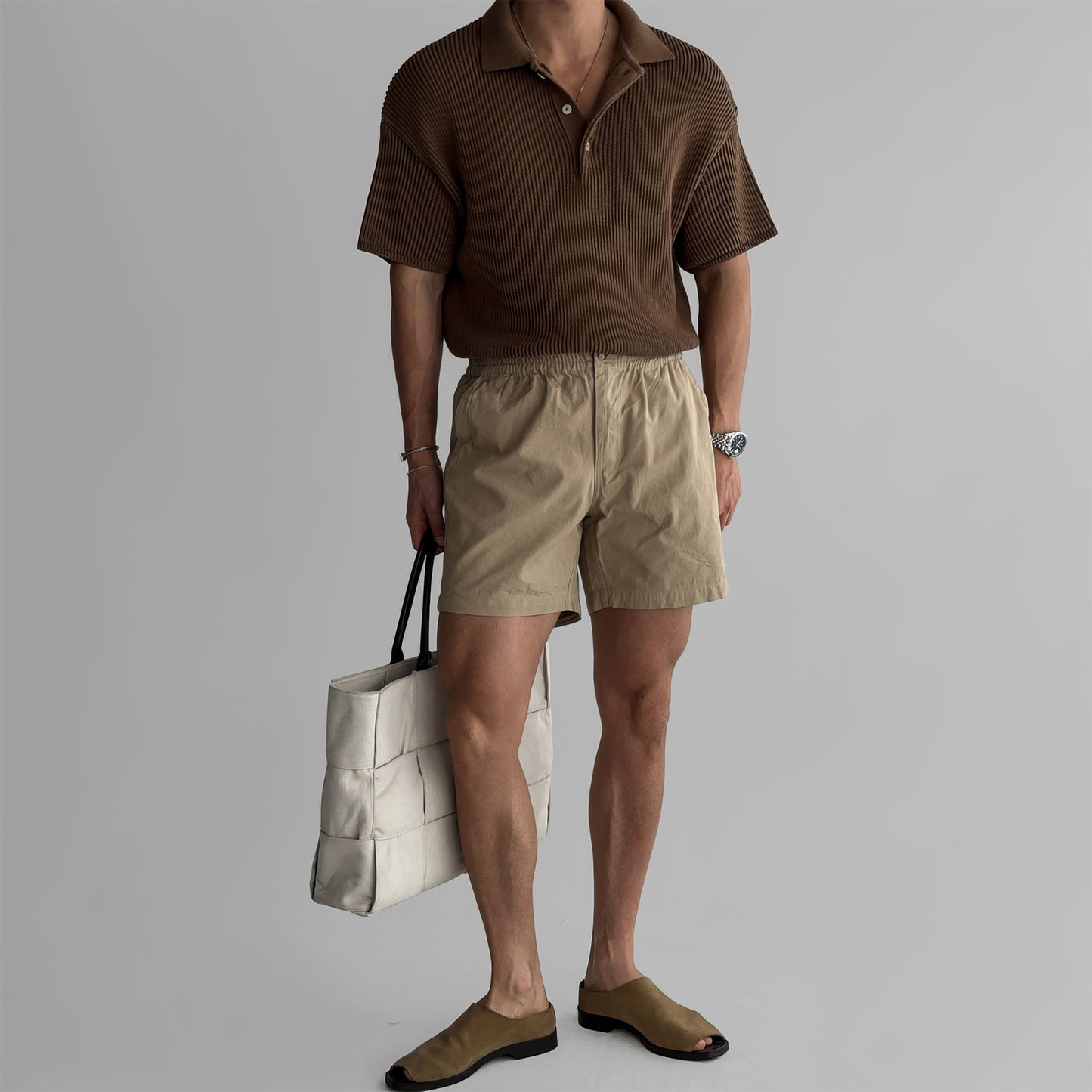 Men's Classic White Summer Shorts – Comfort Elastic Waist Relaxed Fit Cotton Shorts