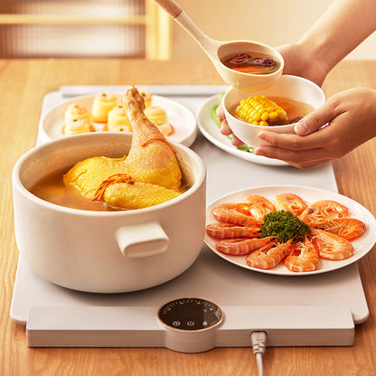 Foldable Smart Food Warming Tray | Portable Electric Heating Pad with Digital Display