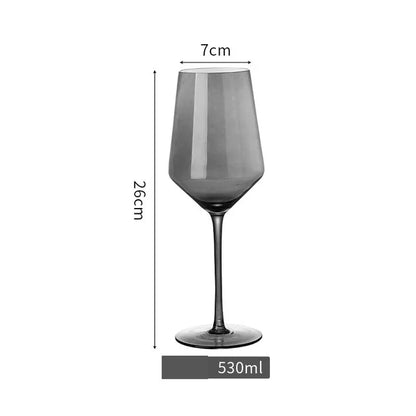 European Luxury Smoke Gray Crystal Wine Glasses - Premium Champagne & Cocktail Goblets
