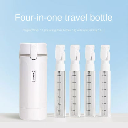 4-in-1 Leakproof Travel Bottle Set - Portable Toiletry Cosmetics Dispenser