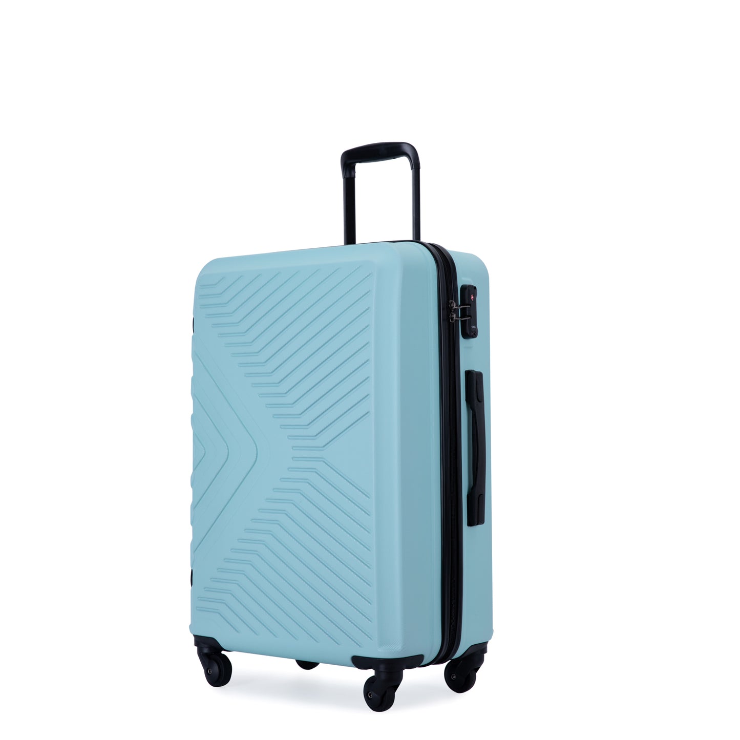 3-Piece Lightweight ABS Luggage Set with Spinner Wheels and TSA Lock - Green