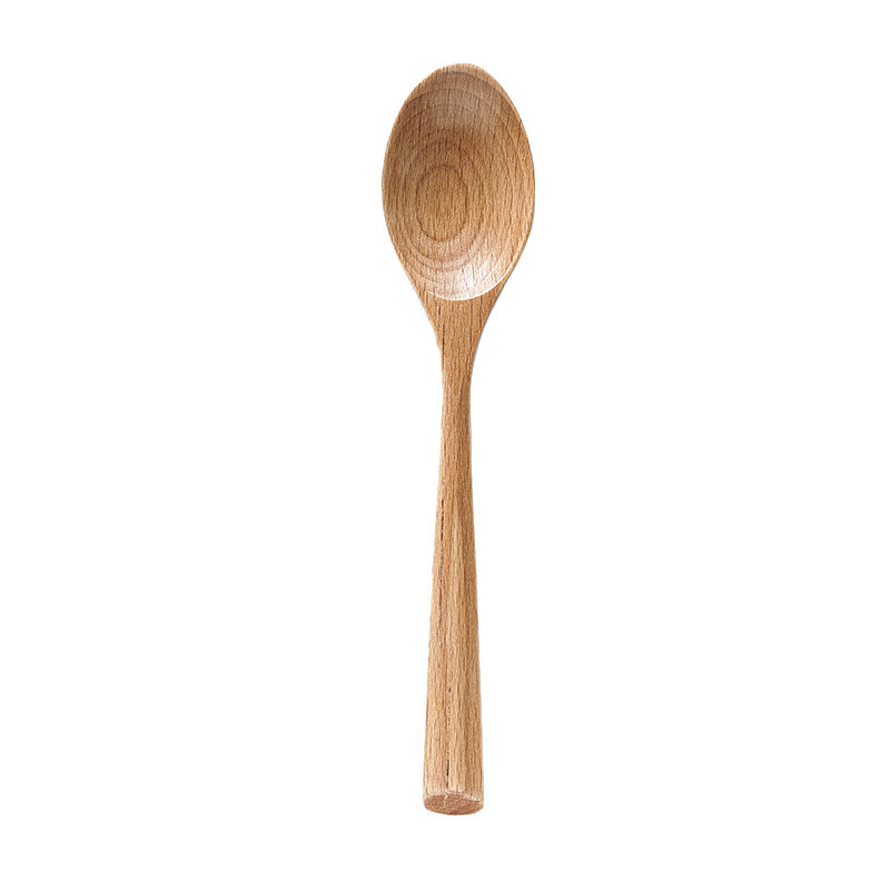 3-Piece Creative Beech Wood Cutlery Set - Natural Wooden Knife, Fork, and Spoon