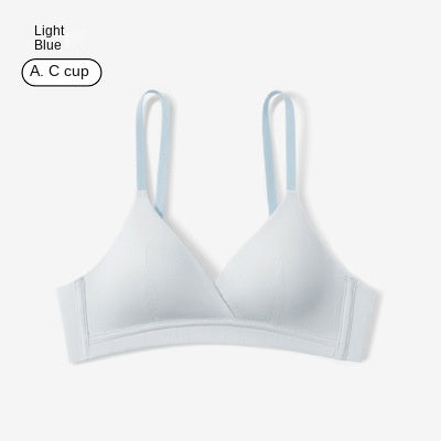 French Triangle Cup Cotton Bralette - Thin, Non-Wired Uplift Bra