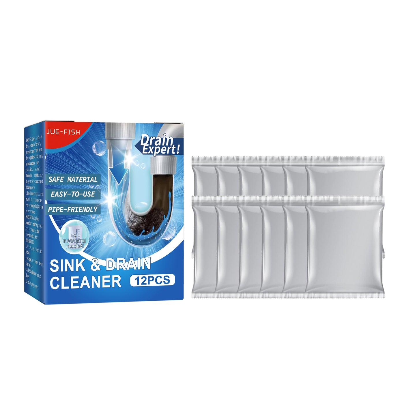 Jue-Fish Sink and Drain Cleaner | Toilet Kitchen Anti-Clogging Deodorant Dredging Powder