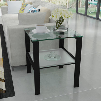 Two-Tier Round Glass Side Table