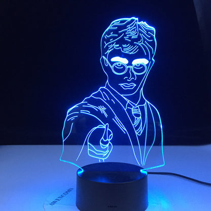 Harry Potter 3D Illusion Night Light - Multi-Color LED Touch Lamp with Remote Control