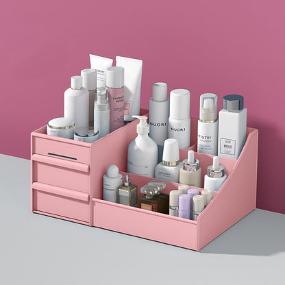 Large Capacity Desktop Cosmetic Storage Box with Drawers – Elegant Makeup & Skincare Organizer for Dressing Table
