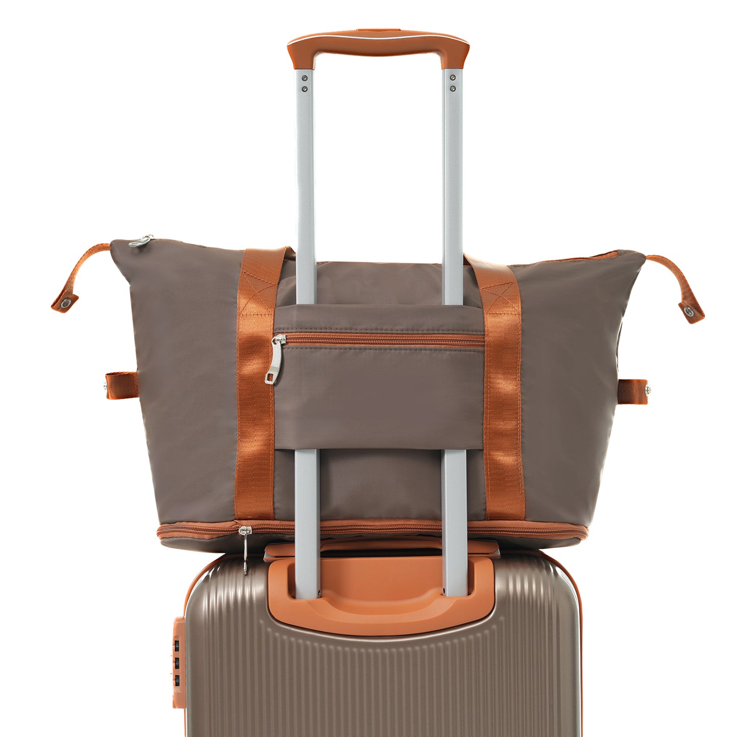 3-Piece Hardshell ABS Suitcase Set with Double Spinner Wheels & TSA Lock - Copper