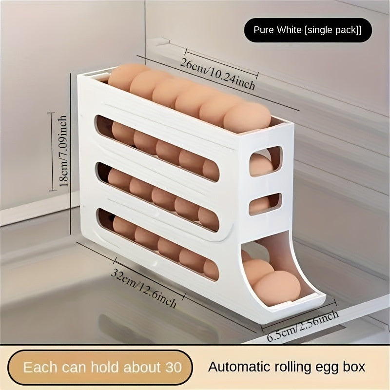 Automatic Rolling Egg Storage Box - Slide-Type Fridge Organizer