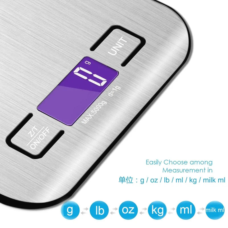 Professional Digital Kitchen Scale - High-Precision Stainless Steel Food Scale for Baking & Meal Prep