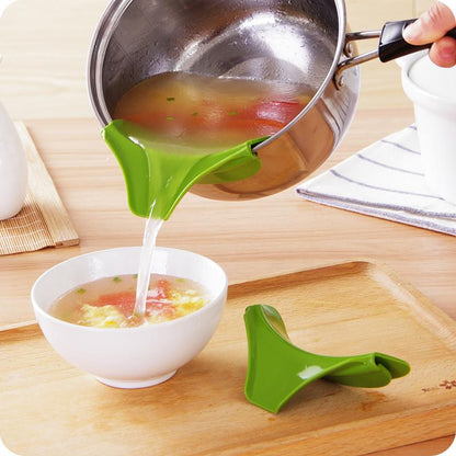 Anti-Spill Pouring Gadget for Pots, Pans, and Bowls