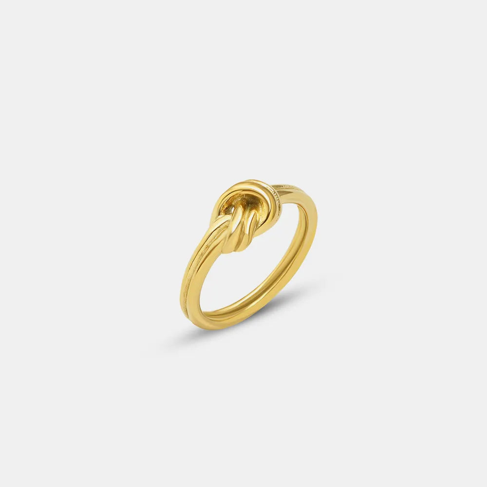 Minimalist Titanium Steel Love Knot Ring